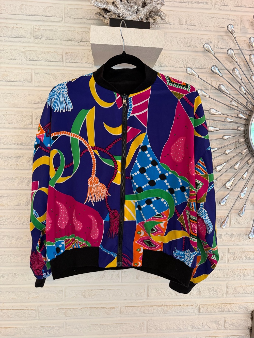 Women's Multicolor Printed Bomber Jacket